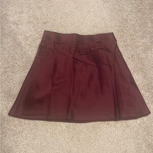 Quince Rich Burgundy Silk Mini Skirt
